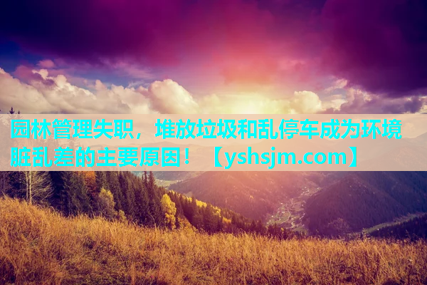 園林管理失職，堆放垃圾和亂停車成為環境臟亂差的主要原因！